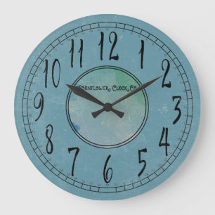 Grande Horloge Ronde Bleu de Cornflower avec altération