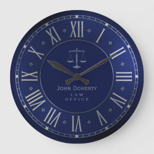 Grande Horloge Ronde Bleu élégant de l'AVOCAT  