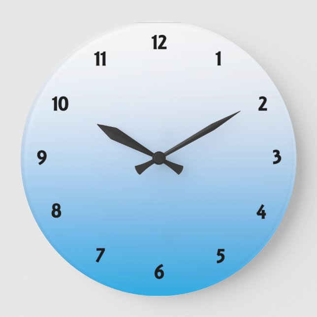 Grande Horloge Ronde Bleu pâle Deux tons (Recto)