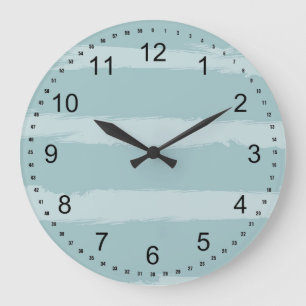 Grande Horloge Ronde Bleu Peint