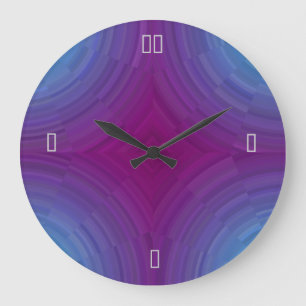 Grande Horloge Ronde Bleu Plutôt Atmosphérique Violet >Horloges Mur