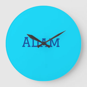 Grande Horloge Ronde Bleu violet ajouter un nom de texte retour à l'éco