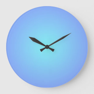 Grande Horloge Ronde Bleus rêveurs Teintes bleues aqua Minimaliste