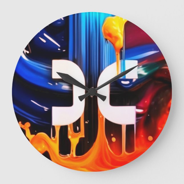 Grande Horloge Ronde blockchain bitcoin portefeuille trading Wall Horlo (Recto)