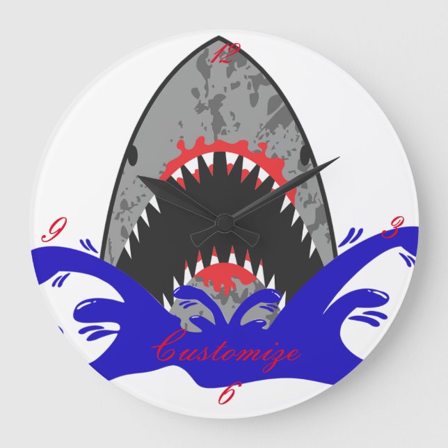 Grande Horloge Ronde Bloody Shark Jaws Thunder_Cove (Recto)