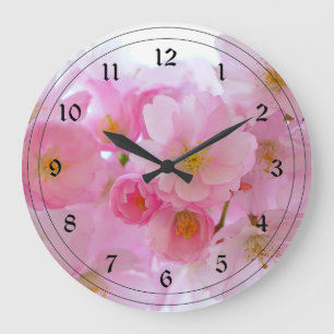 Grande Horloge Ronde Blossoms de Pastel Pink