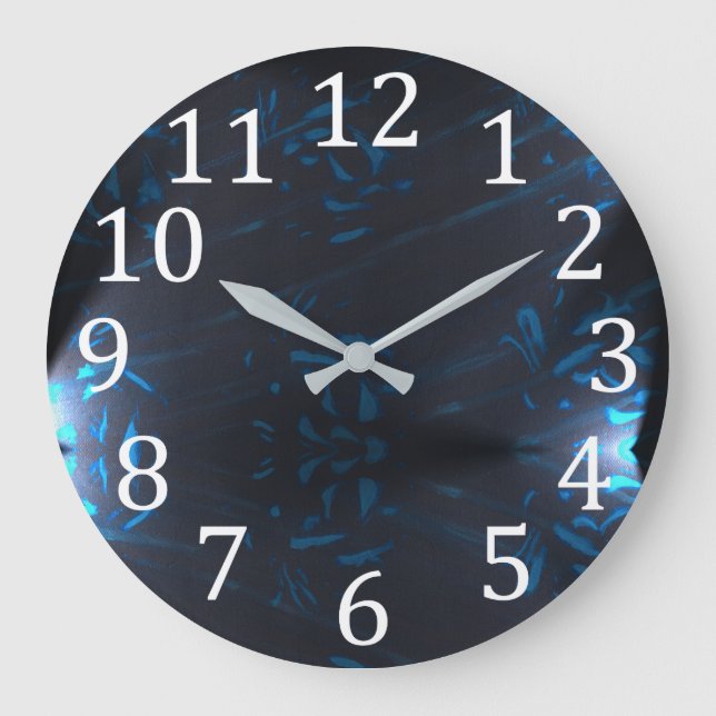 Grande Horloge Ronde Blue Abstract Pattern (Recto)