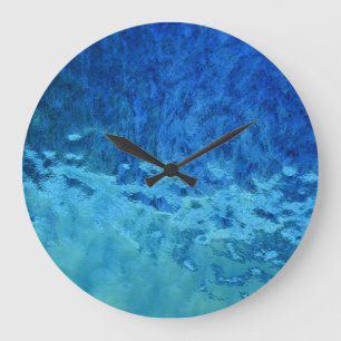 Grande Horloge Ronde blue and aquglass abstract