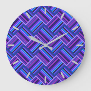 Grande Horloge Ronde Blue and purple stripes weave
