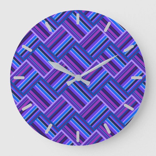 Grande Horloge Ronde Blue and purple stripes weave (Recto)