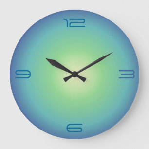 Grande Horloge Ronde Blue aqua Green>Horloge colorée de la cuisine
