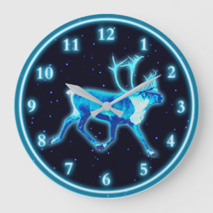Grande Horloge Ronde Blue Caribou (Reindeer)