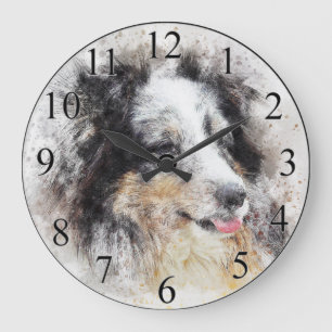 Grande Horloge Ronde Blue Collie