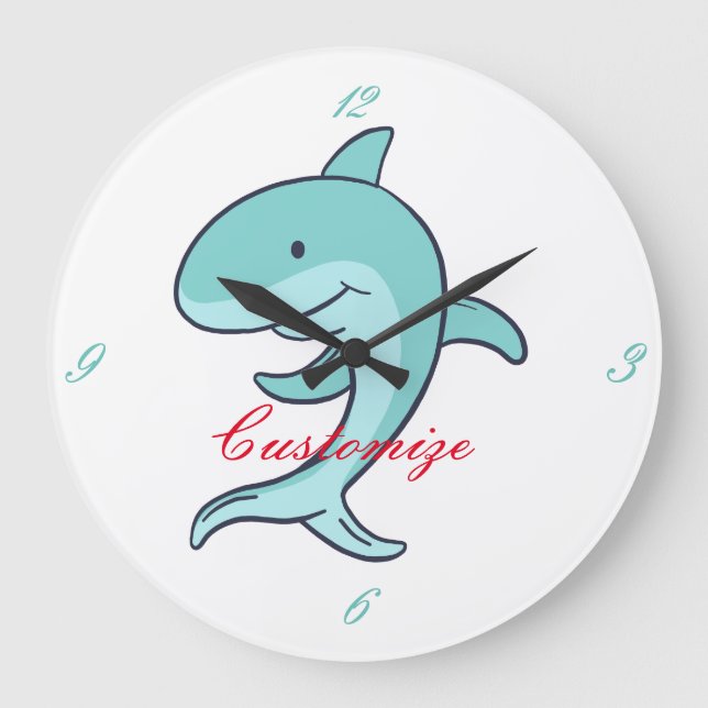 Grande Horloge Ronde Blue Dolphins Leaping Thunder_Cove (Recto)