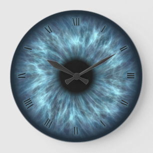 Grande Horloge Ronde Blue eyes iris eyeball wall clock