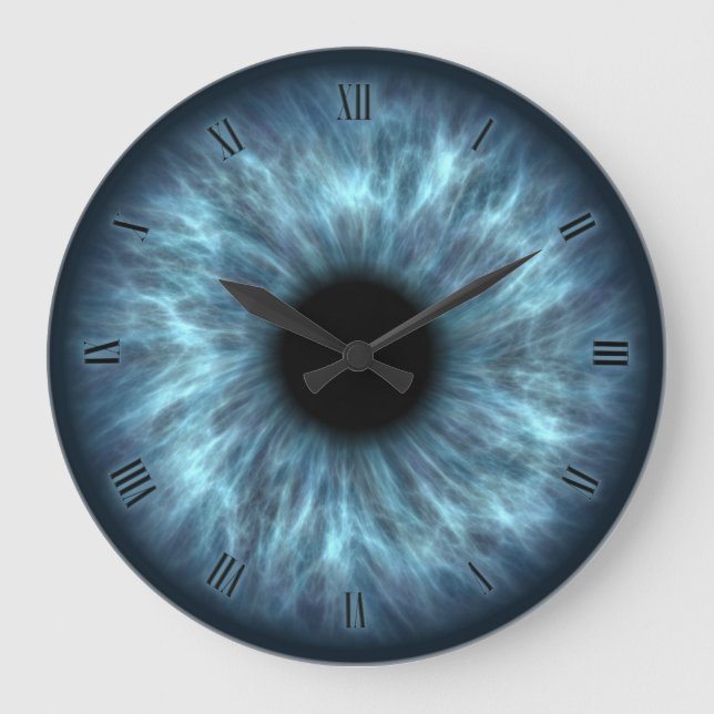 Grande Horloge Ronde Blue eyes iris eyeball wall clock (Recto)
