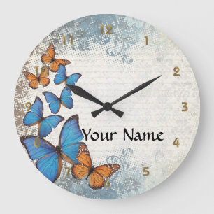 Grande Horloge Ronde Blue floral
