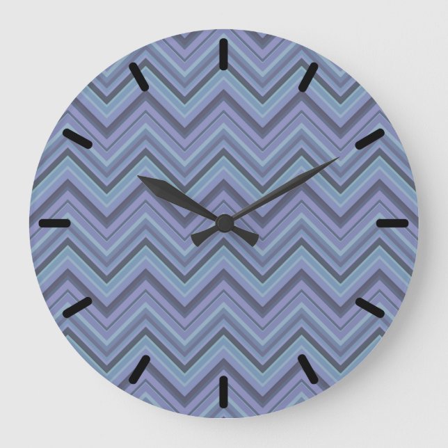 Grande Horloge Ronde Blue-grey zigzag stripes (Recto)
