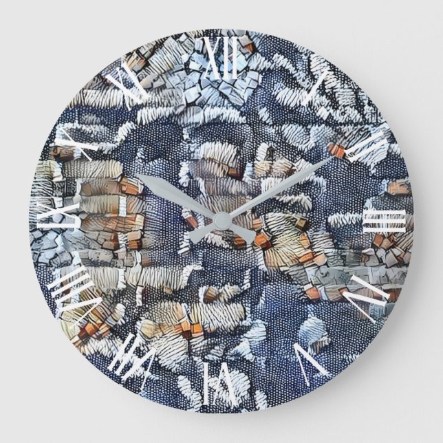 Grande Horloge Ronde Blue Jeans Mur Art Dream (Recto)