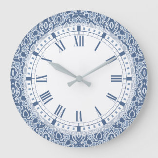 Grande Horloge Ronde Blue Morocco Elegant Casbah