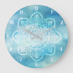 Grande Horloge Ronde Blue Sky Mandala