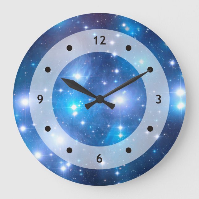 Grande Horloge Ronde Blue Universe Stars + vos idées (Recto)