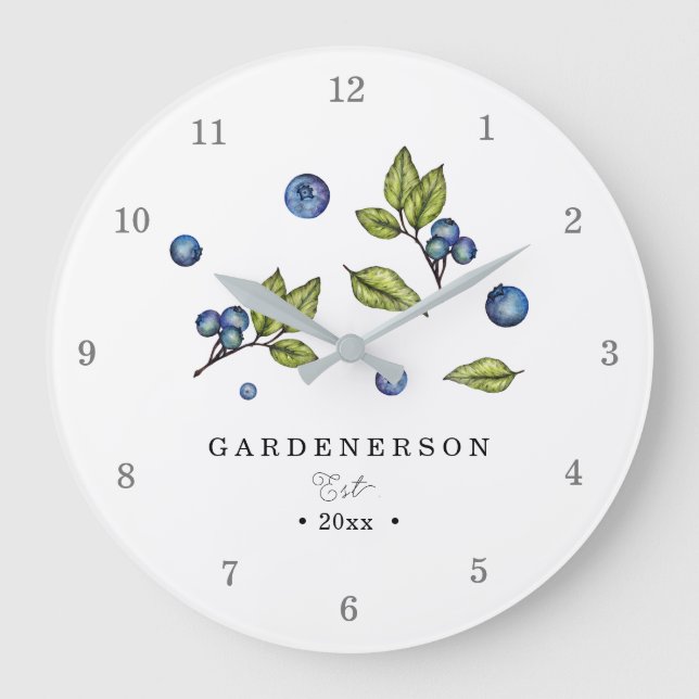Grande Horloge Ronde Blueberry personnalisé (Recto)