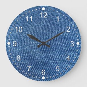 Grande Horloge Ronde Blues-jean
