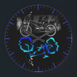 Grande Horloge Ronde BMX Vélo Sport Réflexion couleur<br><div class="desc">BMX Vélo Sport Réflexion couleur grande horloge</div>