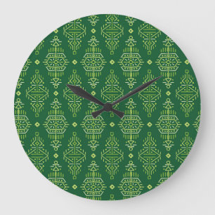 Grande Horloge Ronde Bohème ethnique : tribal créatif sans couture.