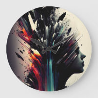 Boho art abstrait avec visage de fille