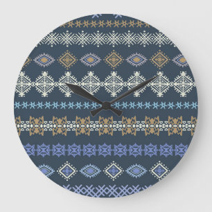 Grande Horloge Ronde Boho ethnique : l'art tribal sans soudure.
