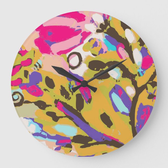Grande Horloge Ronde Boho rose I floral (Recto)
