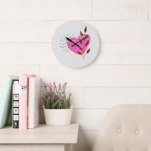 Grande Horloge Ronde Boho rustique contemporain