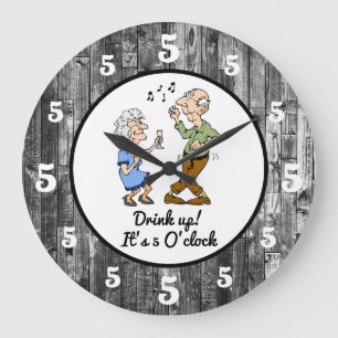 Grande Horloge Ronde Boire c'est 5 O'Clock