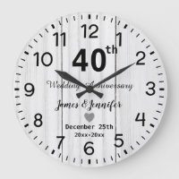 Bois Blanc Rustique 40e Anniversaire de Mariage Pe