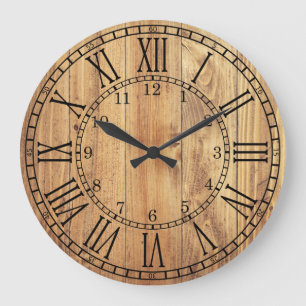 Grande Horloge Ronde Bois classique