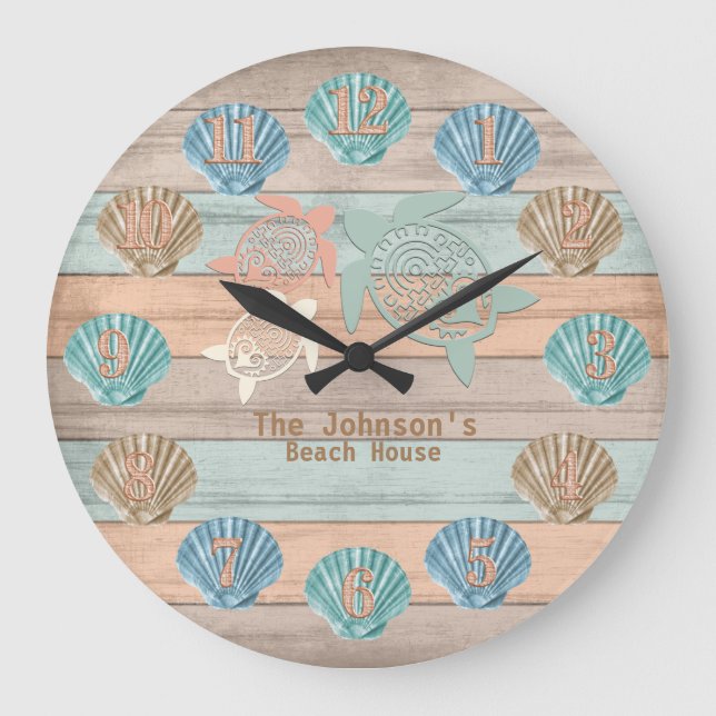 Grande Horloge Ronde Bois de Beach Nautical  (Recto)