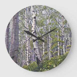 Grande Horloge Ronde Bois de l'arbre d'Aspen
