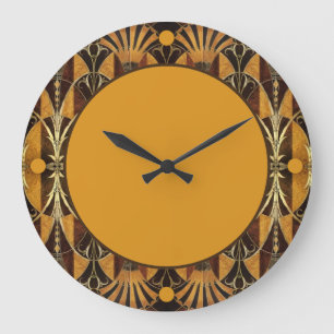 Grande Horloge Ronde Bois de noeud d'art déco