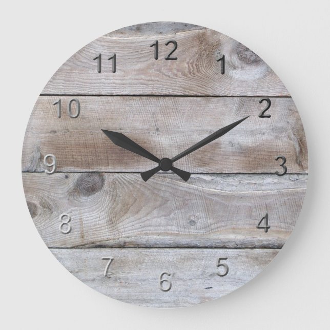 Grande Horloge Ronde Bois patiné (Recto)