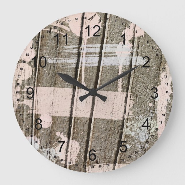 Grande Horloge Ronde Bois rose peint (Recto)