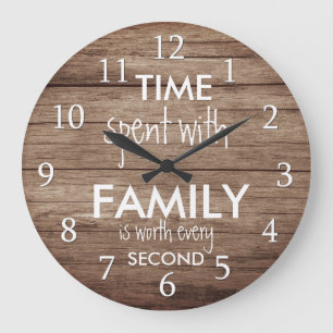 Grande Horloge Ronde Bois rustique avec une ferme à devis familial