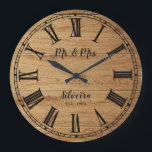 Grande Horloge Ronde Bois rustique M. Mme Farmhouse Nom personnalisé Bo<br><div class="desc">.</div>