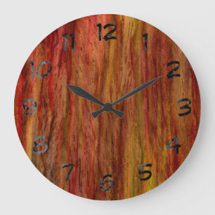 Grande Horloge Ronde Bois vintage d'art
