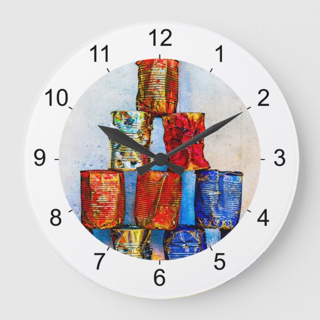 Grande Horloge Ronde Boites À Soupe - Après Le Déjeuner (Recto)