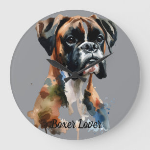 Grande Horloge Ronde Boîtier pour animaux de compagnie aquarelle Person