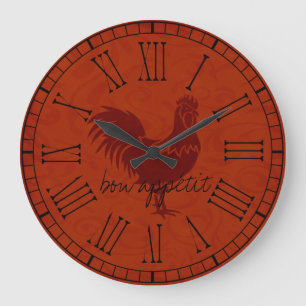 Grande Horloge Ronde Bon Appetit Coq de Campagne Vintage