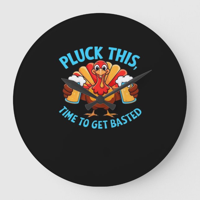 Grande Horloge Ronde Bon Temps Joyeux Thamksgiving classique T-shirt (Recto)