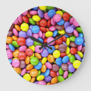 Grande Horloge Ronde Bonbons colorés